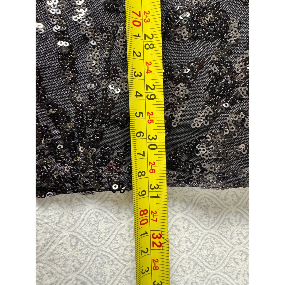 Oh Polly Black Sequin Corset Mini Dress Sweetheart Neckline US 6 NWT - Picture 7 of 11